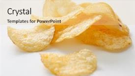  Presentation with potato chips - Presentation theme having bunch of potato chips background and a lemonade colored foreground