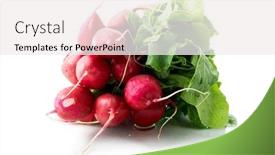  Presentation with bunch - Slide deck consisting of bunch-of-radishes-on-white background and a sky blue colored foreground