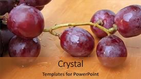  Presentation with red globe - Presentation theme having bunch of red globe grapes background and a gold colored foreground