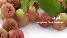  Presentation with red black and white - Slide set with bunch of red juicy guavas background and a  colored foreground