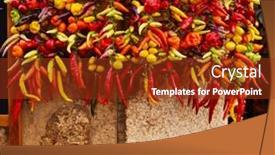 Presentation with pepper - Slide deck having bunch-of-red-pepper-pimiento background and a tawny brown colored foreground