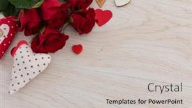  Presentation with romance - Audience pleasing slide set consisting of bunch-of-red-roses backdrop and a light gray colored foreground