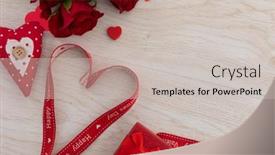  Presentation with romance - Colorful presentation design enhanced with bunch-of-red-roses backdrop and a soft green colored foreground