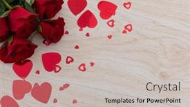  Presentation with romance - Slide set having bunch-of-red-roses background and a light gray colored foreground
