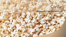  Presentation with salty - Amazing slide set having bunch-of-salty-popcorns-texture backdrop and a lemonade colored foreground