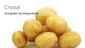  Presentation with bunch - Audience pleasing presentation theme consisting of bunch-of-small-potatoes backdrop and a white colored foreground