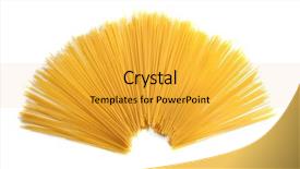 Presentation with spaghetti - Presentation design featuring bunch of spaghetti on white background and a gold colored foreground