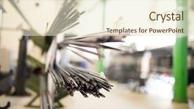  Presentation with steel factory - PPT layouts consisting of bunch of steel rod background and a cream colored foreground