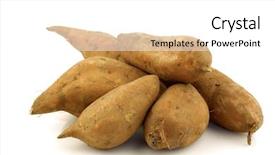  Presentation with sweet potato - Theme enhanced with bunch of sweet potatoes background and a white colored foreground