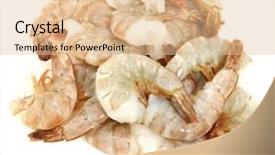  Presentation with shrimp - Colorful PPT theme enhanced with bunch of thailand shrimp raw backdrop and a lemonade colored foreground