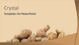  Presentation with bunch - Slide deck having bunch-of-topinambur-roots-helianthus background and a lemonade colored foreground