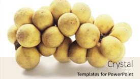  Presentation with tropical fruit - Audience pleasing slide set consisting of bunch-of-tropical-lanzones-fruit backdrop and a yellow colored foreground