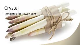  Presentation with asparagus - Audience pleasing presentation theme consisting of bunch of white asparagus on the white background backdrop and a white colored foreground