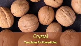  Presentation with walnut - Colorful presentation design enhanced with bunch of whole walnuts backdrop and a tawny brown colored foreground