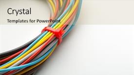  Presentation with electric wires - Slide deck having electric black background - bunch of wires background and a soft green colored foreground