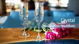  Presentation with pink roses - Beautiful slides featuring bunch or romantic fresh pink backdrop and a ocean colored foreground