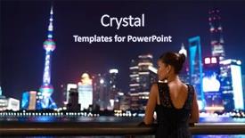  Presentation with luxury travel - Cool new presentation design with bund river in shanghai backdrop and a wine colored foreground