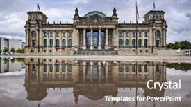  Presentation with co2 building - Beautiful slide deck featuring bundestag - german parliament building reichstag backdrop and a  colored foreground