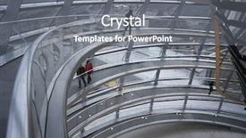  Presentation with way - Slide set featuring bundestag - passage way up the reichstag background and a gray colored foreground