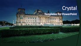  Presentation with building connections - Presentation enhanced with bundestag - reichstag building german parliament berlin background and a  colored foreground