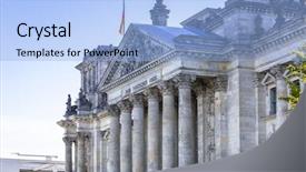  Presentation with building a house - Beautiful PPT theme featuring bundestag - reichstag building in berlin germany backdrop and a light blue colored foreground