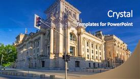  Presentation with building a house - Colorful slide deck enhanced with bundestag - reichstag building in berlin germany backdrop and a ocean colored foreground