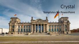  Presentation with chernobyl nuclear power plant view - Slide set featuring bundestag - view on reichstag in berlin background and a seafoam green colored foreground