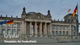  Presentation with german - Amazing slide deck having bundestag-building-in-berlin-germany backdrop and a gray colored foreground
