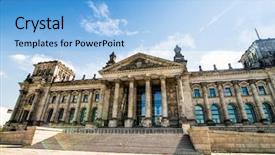  Presentation with world war 2 germany - Colorful PPT theme enhanced with bundestag reichstag in berlin germany backdrop and a light blue colored foreground
