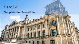  Presentation with world war 2 germany - Colorful PPT layouts enhanced with bundestag reichstag in berlin germany backdrop and a light blue colored foreground