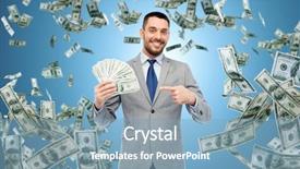  Presentation with economics - Audience pleasing slide deck consisting of bundle of american dollar backdrop and a  colored foreground