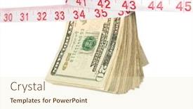  Presentation with cash transit - PPT layouts featuring bundle-of-cash-being-squeezed background and a soft green colored foreground