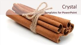  Presentation with cinnamon - Presentation enhanced with bundle of cinnamon sticks isolated background and a lemonade colored foreground