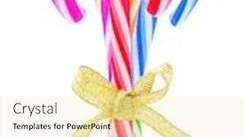  Presentation with candy canes - Colorful presentation enhanced with bundle-of-colorful-candy-canes backdrop and a blonde colored foreground
