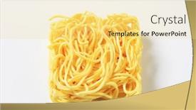  Presentation with noodles - Slide deck having bundle-of-dried-noodles background and a yellow colored foreground