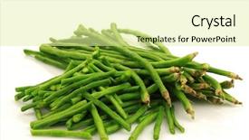  Presentation with long beans - Colorful PPT theme enhanced with fresh cut long beans backdrop and a blonde colored foreground