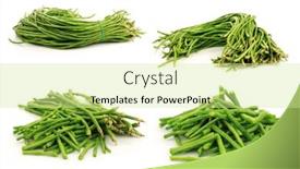  Presentation with long beans - Audience pleasing PPT layouts consisting of bundle-of-fresh-long-beans backdrop and a soft green colored foreground