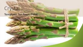  Presentation with asparagus - PPT layouts featuring bundle-of-green-asparagus-spears background and a coral colored foreground