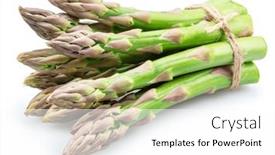  Presentation with green and white - PPT theme with bundle-of-green-asparagus-spears background and a white colored foreground