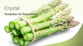  Presentation with asparagus - PPT theme with bundle-of-green-asparagus-spears background and a soft green colored foreground
