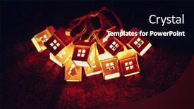  Presentation with glow - Slide deck having bundle-of-house-shape-christmas background and a black colored foreground