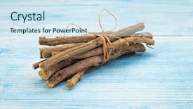  Presentation with math cubic roots of unity - Beautiful slide set featuring bundle of licorice roots glycyrrhiza backdrop and a sky blue colored foreground