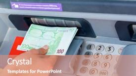  Presentation with atm - Slide set consisting of money at an atm background and a coral colored foreground