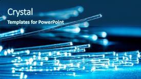  Presentation with optical fibers - Beautiful PPT theme featuring bundle of optical fibers backdrop and a ocean colored foreground