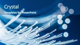  Presentation with optical fibers - PPT theme featuring bundle of optical fibers background and a ocean colored foreground