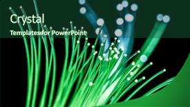  Presentation with optical fibers - Slide deck featuring bundle of optical fibers background and a forest green colored foreground