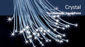  Presentation with optical fibers - Amazing presentation theme having bundle of optical fibers with lights in the ends black background backdrop and a ocean colored foreground