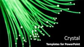  Presentation with optical fibers - Cool new PPT theme with bundle-of-optical-fibers backdrop and a black colored foreground