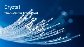  Presentation with fibers - Audience pleasing presentation theme consisting of bundle-of-optical-fibers backdrop and a ocean colored foreground