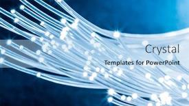  Presentation with fibers - Slide deck with bundle-of-optical-fibers background and a light blue colored foreground